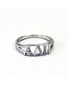 Alpha Delta Pi Greek Letter Ring with Diamonds