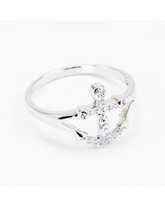 Delta Gamma Anchor Ring with Diamonds