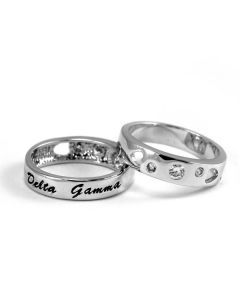Delta Gamma Heart CZ Band Ring