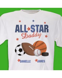 Personalized Sports All Star T-Shirt with Kids or Grandkids Names