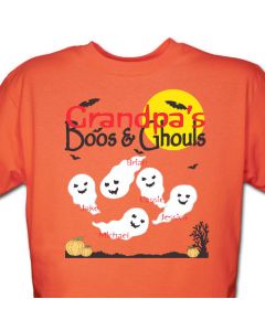 Boos and Ghouls Personalized Halloween Orange T-Shirt