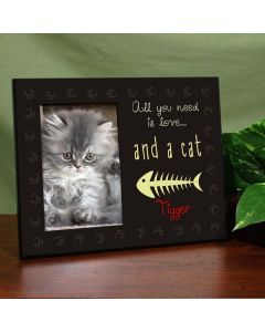 Personalized All You Need is Love and a Cat Picture Frame