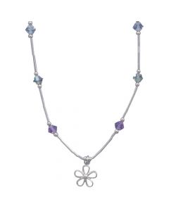 Girls Pastel Swarovski Crystal Flower Necklace