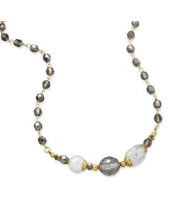 Smokey Grey Crystal Beaded Necklace