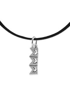Sigma Sigma Sigma Black Cord Necklace