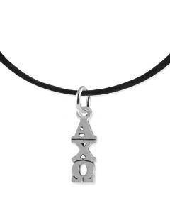 Alpha Chi Omega Black Cord Necklace