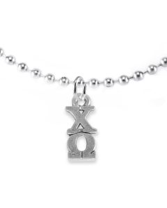 Silver Chi Omega Charm Necklace