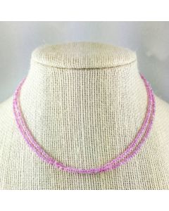Double-strand Seed Bead Necklace - Pink