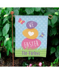 Personalized We Love Easter Garden Flag