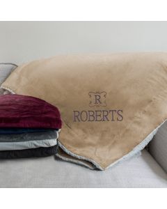 Embroidered Name Sherpa Throw Blanket