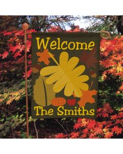 Personalized Fall Welcome Garden Flag