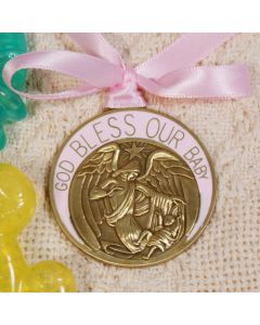Personalized Baby Girl Guardian Angel Crib Medallion
