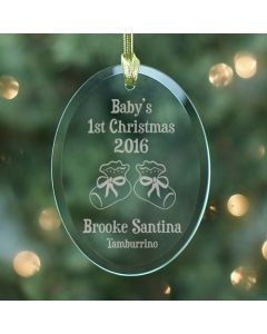 Personalized Baby's 1st Christmas Glass Ornament