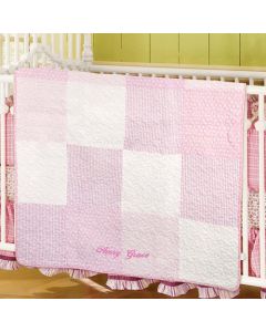 Personalized Pink Baby Girl Quilt for Nursery