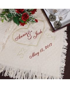 Personalized Wedding Heart Afghan Throw Blanket