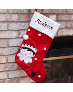 Personalized Whimsical Elf Christmas Stocking