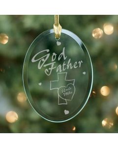 Personalized Godfather Glass Christmas Tree Ornament