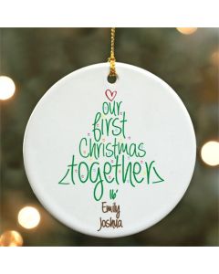 Couples Personalized First Christmas Together Christmas Tree Ornament