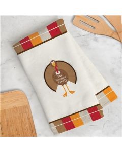 Personalized Thanksgiving Turkey Dish Towel