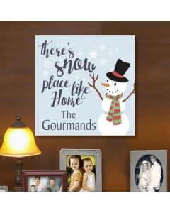 Personalized There’s Snowplace Like Home Canvas Sign