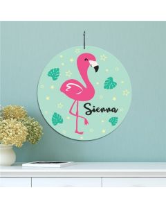 Girls Personalized Flamingo Wall Decor