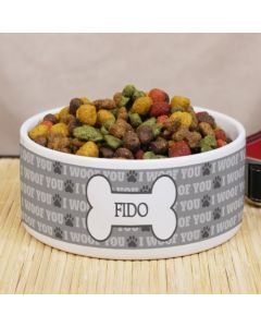 I Woof You Personalized Dog Bowl - 3 Colors