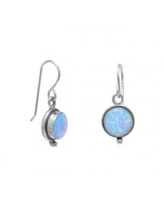 Sterling Silver Blue Opal Earrings
