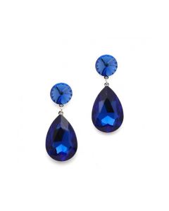 Royal Blue Crystal Teardrop Earrings