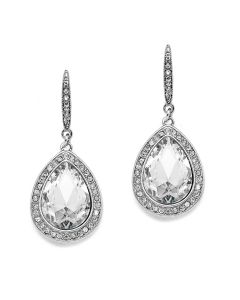 Clear Crystal Pear-Shaped Drop Earrings