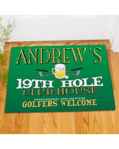 19th Hole Clubhouse Golf Personalized Doormat