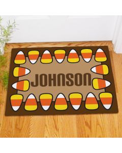 Candy Corn Fall Personalized Doormat