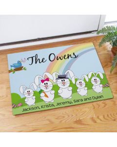 Easter Bunny Family Welcome Doormat