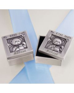 Personalized Baby First Curl and First Tooth Boxes Gift Set