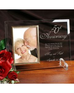 50th Anniversary Personalized Glass Picture Frame