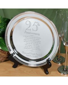 Personalized 25th Wedding Anniversary Silver Plate Keepsake