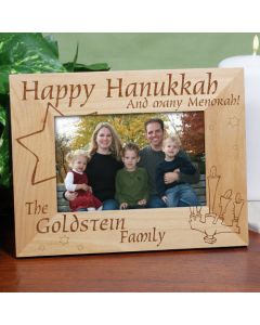 Happy Hanukkah and Many Menorah Personalized Picture Frame