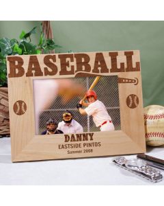 Baseball Wood Picture Frame Personalized with Name and Team