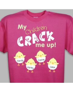Crack Me Up Personalized Colored T-Shirt for Moms or Grandmothers
