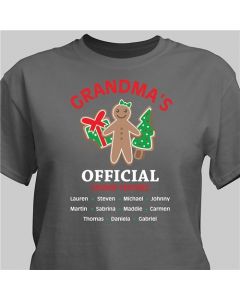 Grandkids Christmas Cookie Testers Personalized T-Shirt for Grandmothers