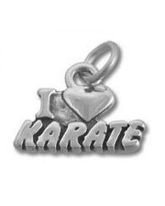 I Love Karate Sterling Silver Charm