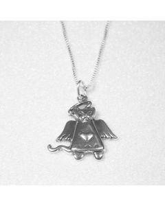 Cat Angel Sterling Silver Pendant Necklace