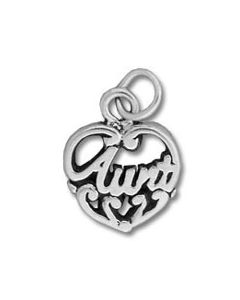 Aunt Heart Sterling Silver Charm