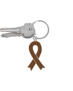 Brown Awareness Ribbon Keychain