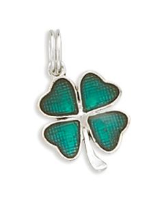 Sterling Silver Green Four Leaf Clover Charm