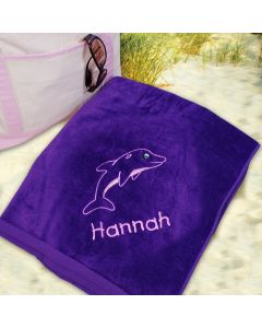 Embroidered Dolphin Beach Towel