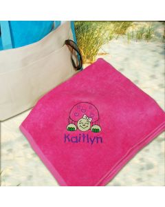 Personalized Little Girls Turtle Beach Towel