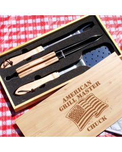 Personalized American Grill Master Barbeque Grill Set