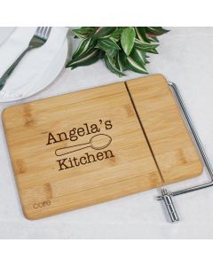 My Kitchen Personalized Bamboo Kitchen Cheese Board and Slicer