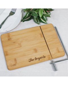 Personalized Bamboo Cheese Board and Slicer Serving Set