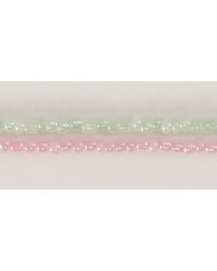 Double-strand Seed Bead Necklace - Pink & Green